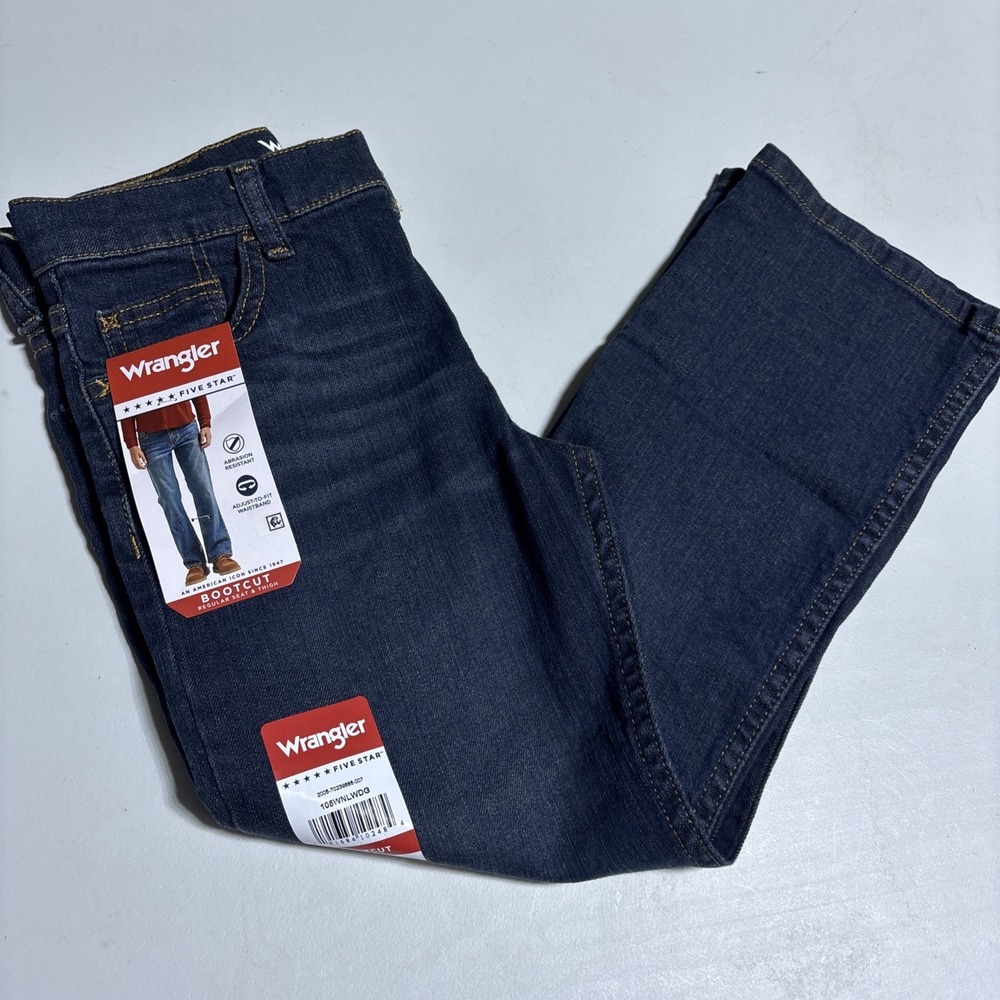 Wrangler Jeans Boys Size 7 Regular Bootcut Flex Denim NWT Adjustable Waist